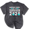 Nursing School Survivor Graduation Nurse RN 2020 Friend Mineral Wash Tshirts Mineral Black