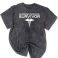 Nursing School Survivor TShirt Student Nurse Graduation Mineral Wash Tshirts Mineral Black