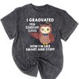 Owl Elementary Graduation Shirt-6th Grade Graduation Mineral Wash Tshirts Mineral Black
