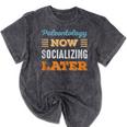 Paleontology Now Minimal Socializing Introvert Vintage Mineral Wash Tshirts Mineral Black