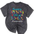 Paraprofessional Happy Last Day Of School Women Graduation Mineral Wash Tshirts Mineral Black