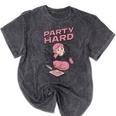 Party Hard Comfortable Stay At Home Introvert Mineral Wash Tshirts Mineral Black