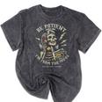 Be Patient With Me I'm From The 1900s Skeleton Women Mineral Wash Tshirts Mineral Black