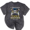 I Paused My Game To Graduate Class Of 2023 Gamer Graduation Mineral Wash Tshirts Mineral Black