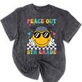 Peace Out 5th Grade Graduation Last Day Of School Mineral Wash Tshirts Mineral Black