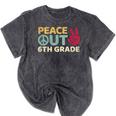 Peace Out 6th Grade Graduation Last Day Of School Mineral Wash Tshirts Mineral Black