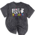 Peace Out Preschool T Shirt Graduation Last Day Mineral Wash Tshirts Mineral Black