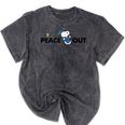 Peanuts Graduation Peace Out Snoopy Woodstock Mineral Wash Tshirts Mineral Black
