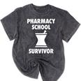 Pharmacy School Survivor PharmD Graduation T-Shirt Mineral Wash Tshirts Mineral Black