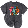 In My Phd Era Groovy Phd Graduation Future Doctor Mineral Wash Tshirts Mineral Black
