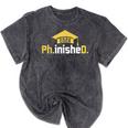PhD Finished PhinisheD Class Of 2026 Phd Graduation Mineral Wash Tshirts Mineral Black