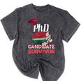 PhD PhD Graduation Gifts PhD Survivor T-Shirt Mineral Wash Tshirts Mineral Black