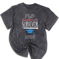 PhD Survivor 2018 Tshirt For PhD Graduates Graduation Gift Mineral Wash Tshirts Mineral Black
