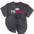 PhDiva PHD Student Graduation Degree Med Law School Mineral Wash Tshirts Mineral Black