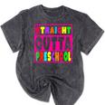 Pink STRAIGHT OUTTA Preschool PRE-K Graduation Mineral Wash Tshirts Mineral Black