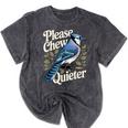 Please Chew Quieter Introvert Christmas Bird Watcher Mineral Wash Tshirts Mineral Black