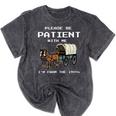 Please Be Patient I'm From The 1900s Amish Wagon & Vintage Premium Mineral Wash Tshirts Mineral Black