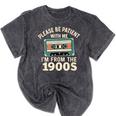 Please Patient I'm From The 1900s Retro Cassette Humor Mineral Wash Tshirts Mineral Black