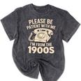Please Be Patient With Me I'm From The 1900s Retro Humor Premium Tri-Blend Mineral Wash Tshirts Mineral Black