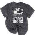 Please Be Patient I'm From The 1900s Vintage Humor 90s Kids Mineral Wash Tshirts Mineral Black