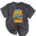 Please Be Patient-With Me I'm From The 1900s Retro 90's Mineral Wash Tshirts Mineral Black