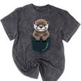 Pocket Otter Lover Introvert Cute Animal Fun Surprise Mineral Wash Tshirts Mineral Black Pocket Otter Lover Introvert Cute Animal Fun Surprise Mineral Wash Tshirts Mineral Black