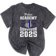 Police Academy Survivor 2025 Graduation Police School Mineral Wash Tshirts Mineral Black