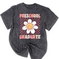 Preschool Graduation Graduate Cute Groovy Last Day Of Pre K Mineral Wash Tshirts Mineral Black