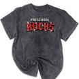 Preschool Rocks Back To School Graduation Teacher Student Mineral Wash Tshirts Mineral Black