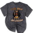 Pretty Educated African American Graduation Class 2024 Mineral Wash Tshirts Mineral Black