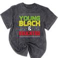 Proud African American Educated Graduation Mineral Wash Tshirts Mineral Black