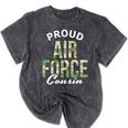 Proud Air Force Cousin Deployment Homecoming Graduation Mineral Wash Tshirts Mineral Black