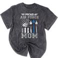 Proud Air Force Mom US Air Force Graduation Mom Mineral Wash Tshirts Mineral Black