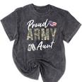 Proud Army Aunt Army Graduation Aunt US Army Aunt Mineral Wash Tshirts Mineral Black