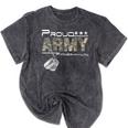 Proud Army Father-In-Law US Army Graduation Father-In-Law Mineral Wash Tshirts Mineral Black