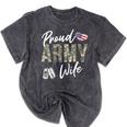 Proud Army Wife Army Graduation Wife US Army Wife Mineral Wash Tshirts Mineral Black