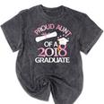 Proud Aunt Of a 2018 Graduate Auntie Graduation Mineral Wash Tshirts Mineral Black