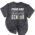 Proud Aunt Of 2019 Senior Graduation Shirt Family Graduation Mineral Wash Tshirts Mineral Black