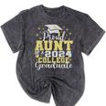 Proud Aunt Of 2024 College Graduate Family 24 Graduation Mineral Wash Tshirts Mineral Black