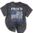 Proud Aunt Of a State Trooper Police Officer Graduation Mineral Wash Tshirts Mineral Black