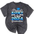Proud Aunt Of Two 2024 Graduate Class 2024 Graduation Family Mineral Wash Tshirts Mineral Black