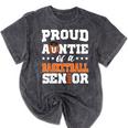 Proud Auntie Of a Basketball Senior 2026 Graduation Gifts Mineral Wash Tshirts Mineral Black