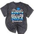 Proud Aunty Of 2024 College Graduate Family 24 Graduation Mineral Wash Tshirts Mineral Black