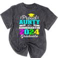 Proud Aunty Of Kindergarten Graduate 2024 Graduation Aunty Mineral Wash Tshirts Mineral Black