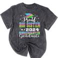 Proud Big Sister Of Kindergarten Graduate 2024 Graduation Mineral Wash Tshirts Mineral Black