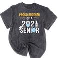 Proud Brother Of a 2021 Senior Shirt Graduation Mineral Wash Tshirts Mineral Black