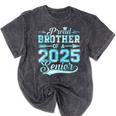 Proud Brother Of a 2025 Senior Graduate Graduation Mineral Wash Tshirts Mineral Black