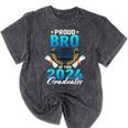 Proud Brother Of Two 2024 Graduates Twin Family Graduation Mineral Wash Tshirts Mineral Black