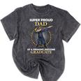 Proud Dad Of 2018 Graduate Dabbing Graduation Senior Shirt Mineral Wash Tshirts Mineral Black