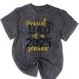 Proud Dad Of a 2025 Senior Graduation Mineral Wash Tshirts Mineral Black
